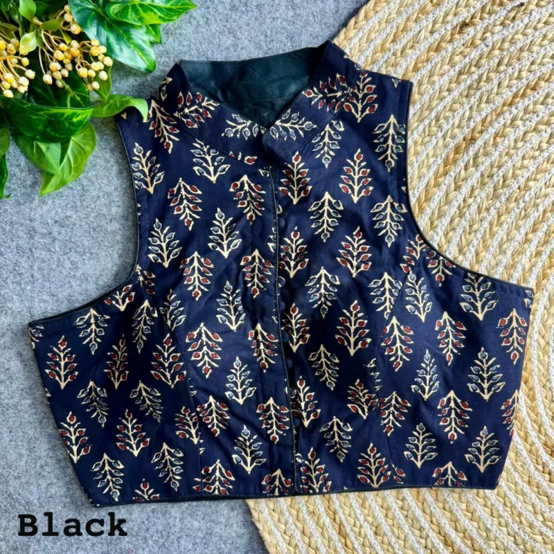 Summer Special Ajrakh Cotton Halter Neck Sleeveless Blouse