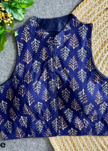 Summer Special Ajrakh Cotton Halter Neck Sleeveless Blouse