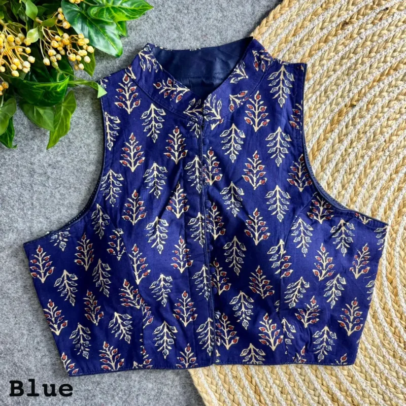 Summer Special Ajrakh Cotton Halter Neck Sleeveless Blouse