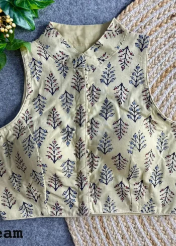 Summer Special Ajrakh Cotton Halter Neck Sleeveless Blouse