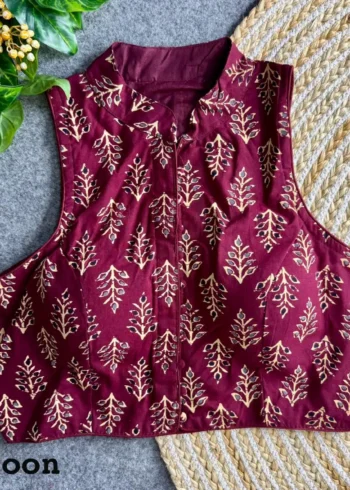 Summer Special Ajrakh Cotton Halter Neck Sleeveless Blouse