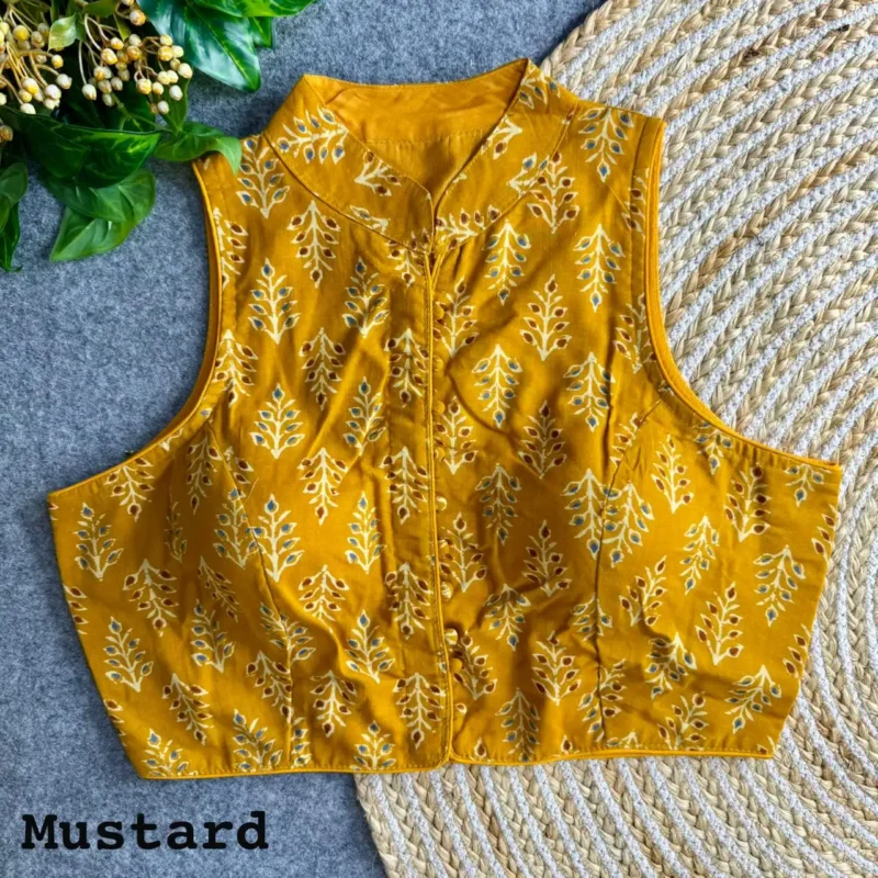 Summer Special Ajrakh Cotton Halter Neck Sleeveless Blouse