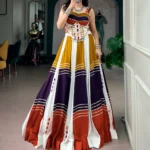 Colourful Navratri Lehenga Mirror Work Gota Patti Lace front
