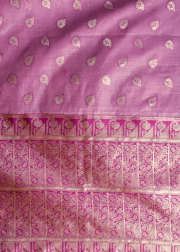 Baby Pink Colour Fancy Modal Banarasi Silk Saree real close work
