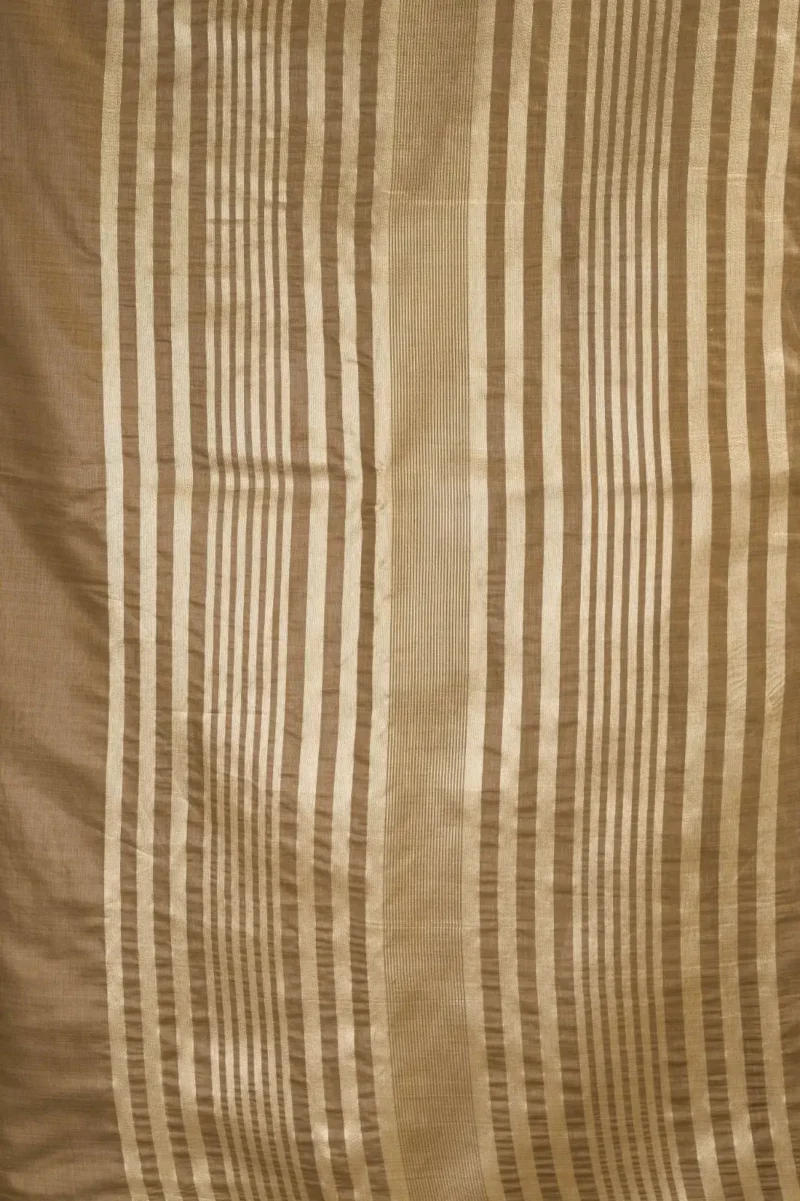 Grey Colour Khadi Cotton Saree with Brocade Blouse close work details