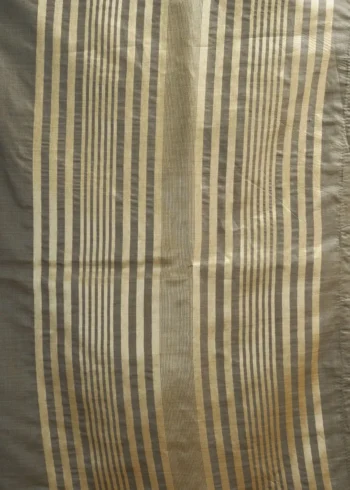 Grey Colour Khadi Cotton Saree with Brocade Blouse close work design