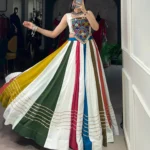 Multi Colour Pure Rayon Co-ord Navratri Lehenga full flare
