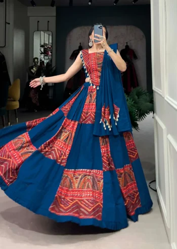 Pure Rayon Navratri Lehenga with Foil Print flair