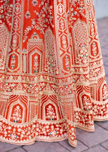 rusk silk bridal lehenga choli close details