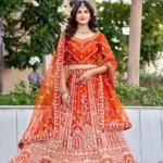 rusk silk bridal lehenga choli front