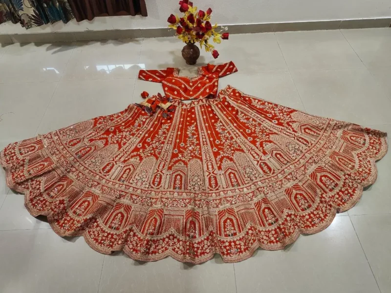 rusk silk bridal lehenga choli real