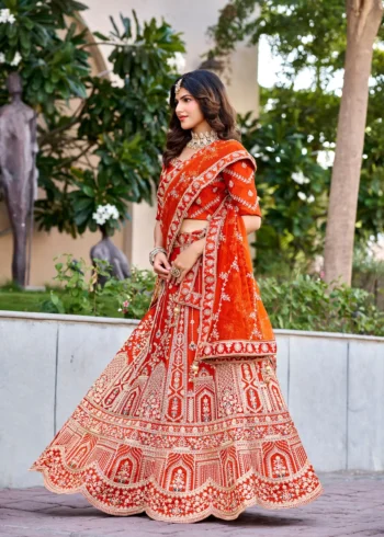 rusk silk bridal lehenga choli side