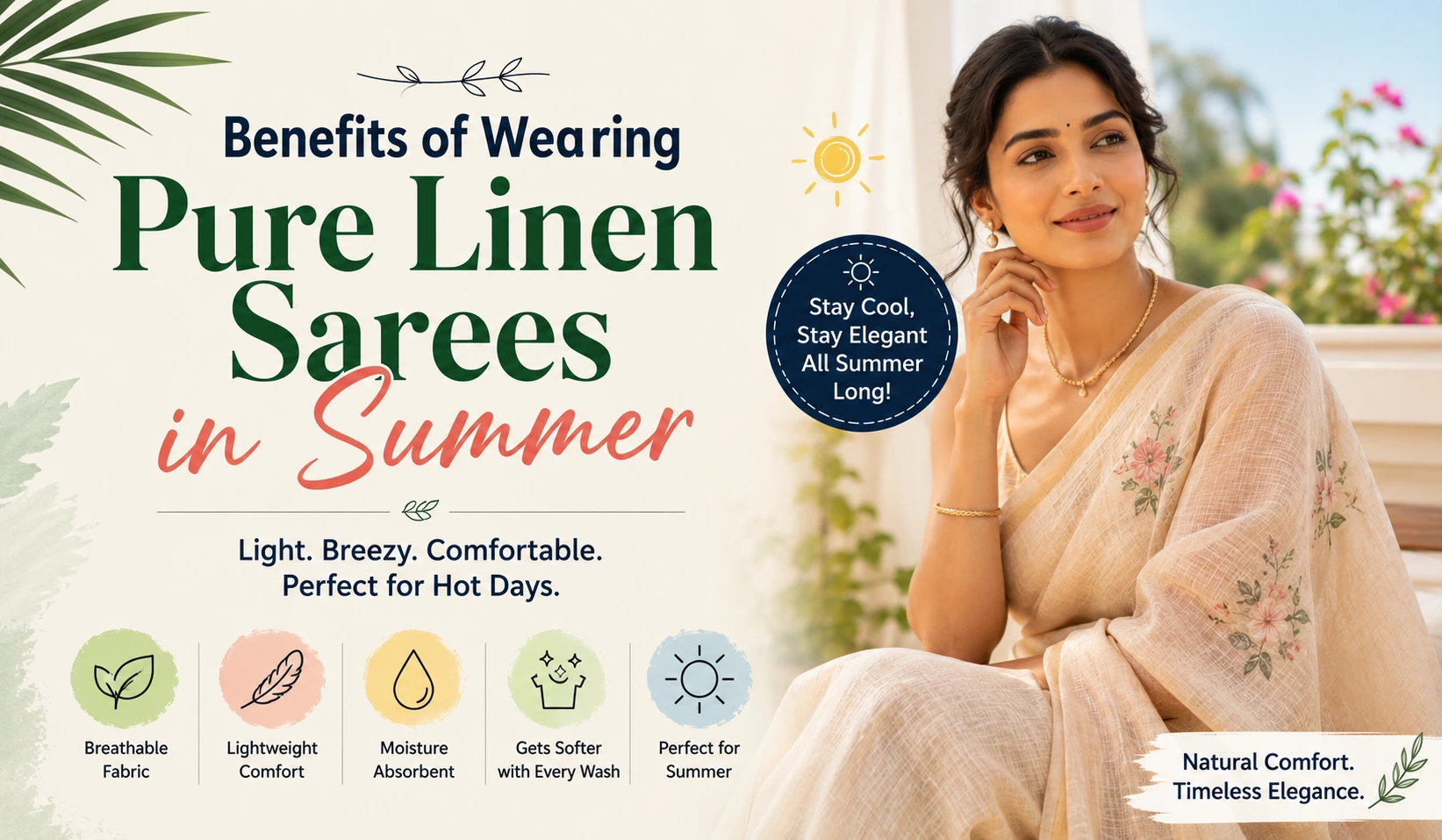 Pure Linen Sarees in Summer