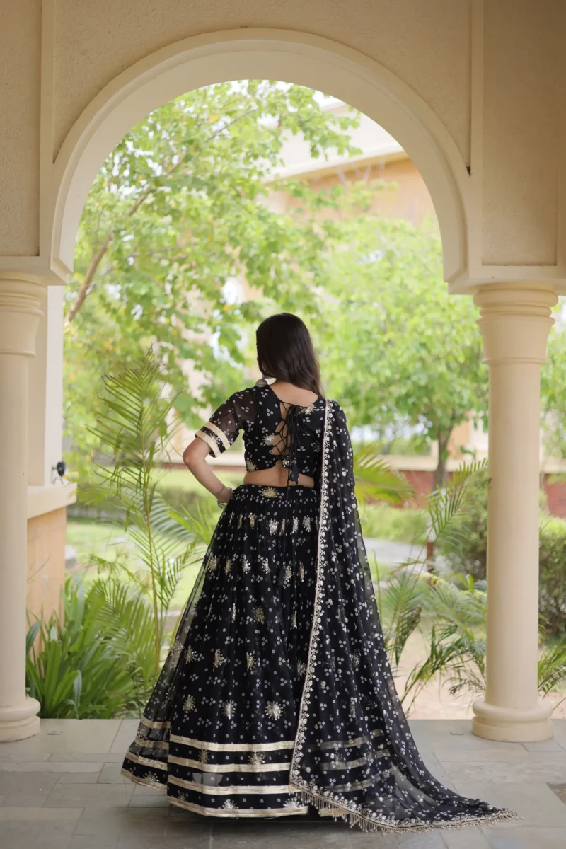 Bandhej Print Navratri Lehenga Choli with Dupatta & Gota Lace - Image 15