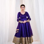 Blue Heavy Silk Embroidered Anarkali Suit front look