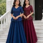 Fendy Satin Bridesmaid Lehenga Choli with Sequins Embroidery