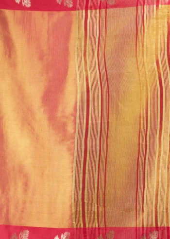 Baby Pink Soft Tissue Saree with Contrast Border & Jhallar pallu
