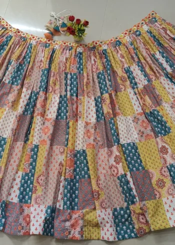 Multicolor Printed French Crepe Silk Navratri Lehenga Choli live image