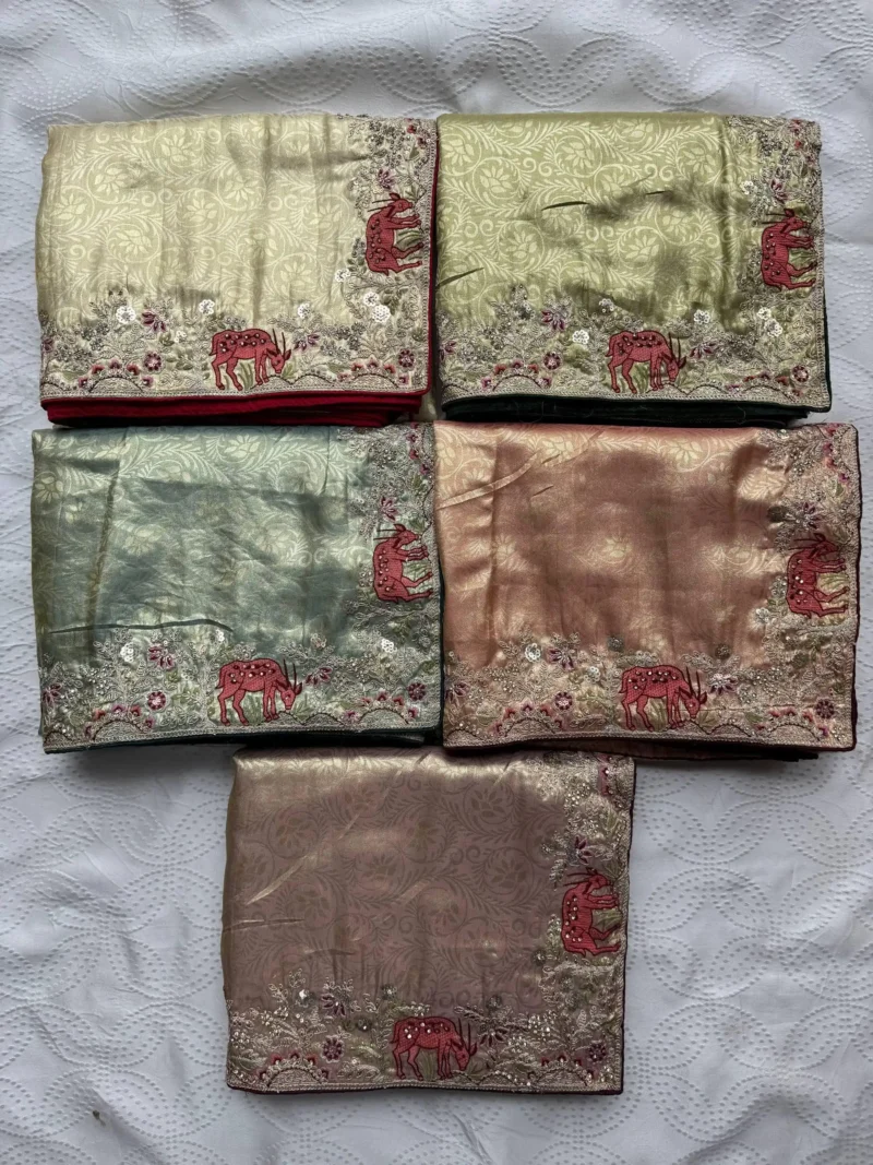 Beige Kanjivaram Silk Heavy Embroidered Wedding Saree All real colours