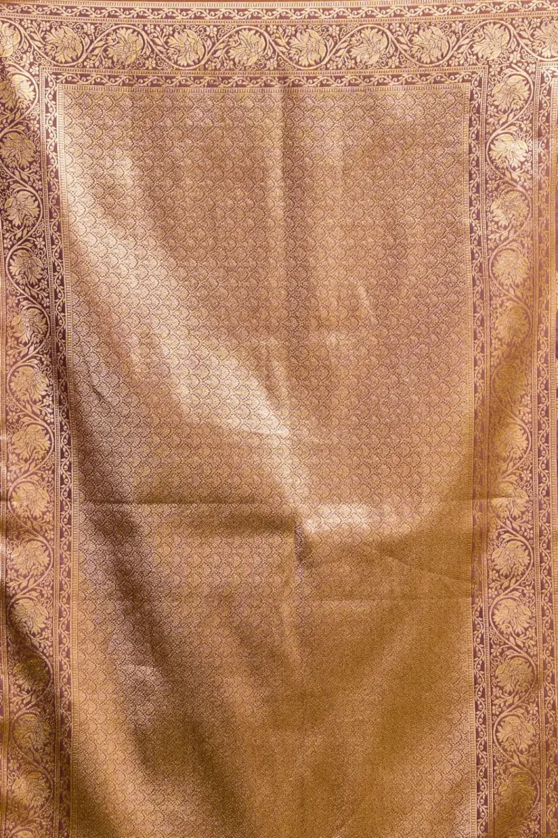 Pinkish Brown Colour Premium Soft Silk Wedding Saree with Jhallar pallu work