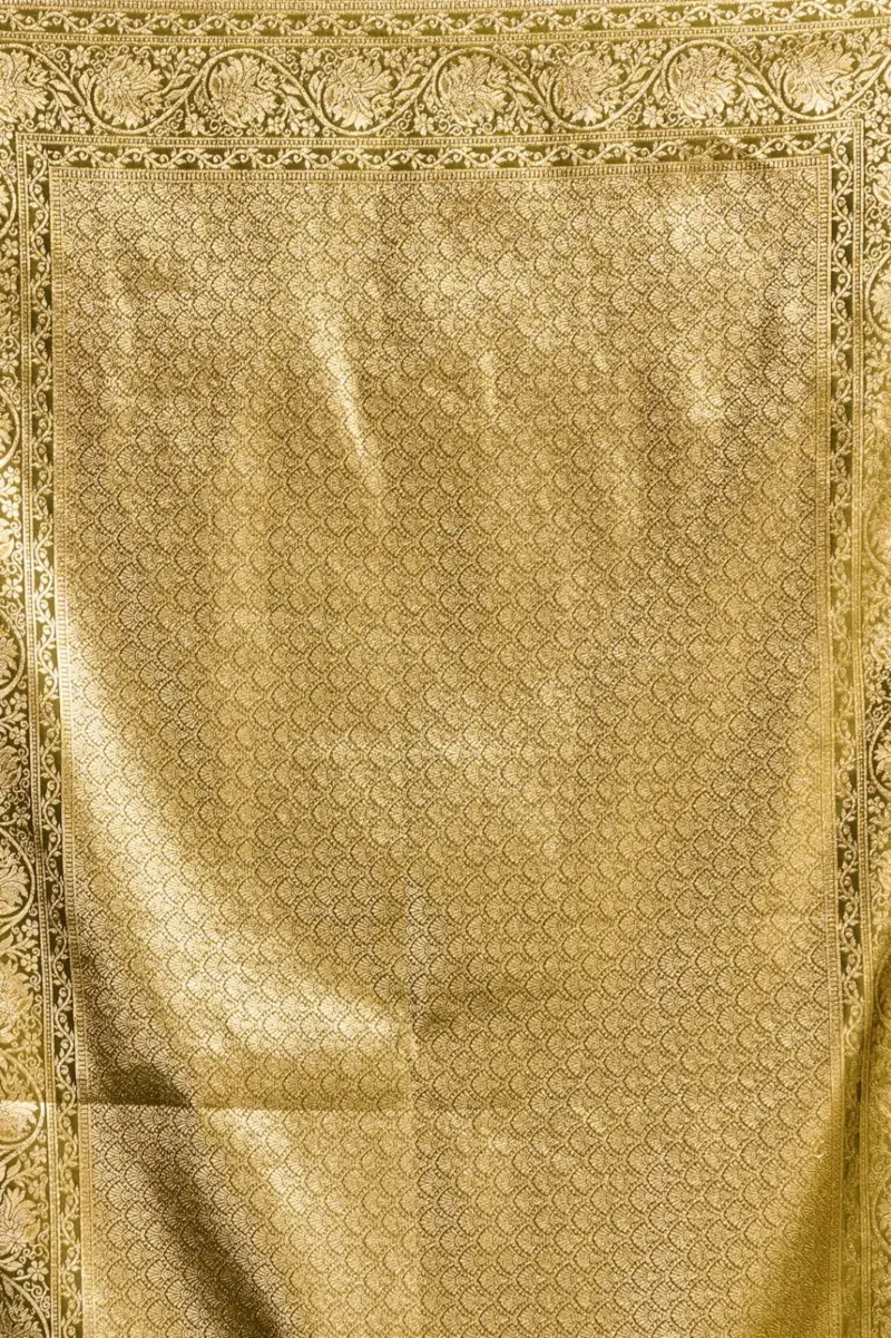 Olive Green Colour Premium Soft Silk Wedding Saree with Jhallar pallu work