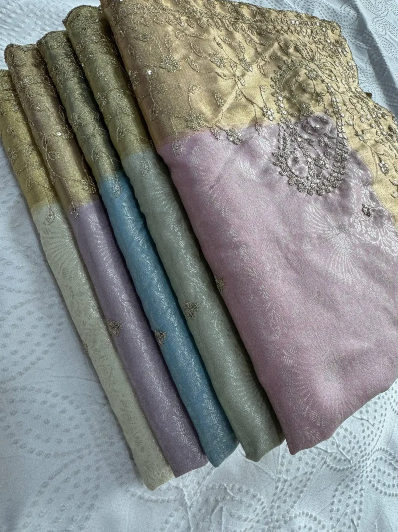 Pastel Pure Kanjivaram Silk Wedding Saree with Gold Zari Weaving Border all colours bundle