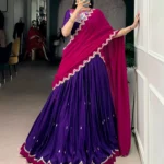 Purple Naysha Designer Lehenga Choli with Sequin and Thread Embroidery full front look