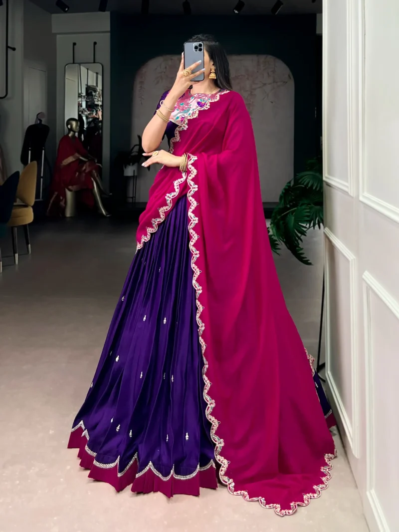 Purple Naysha Designer Lehenga Choli with Sequin and Thread Embroidery