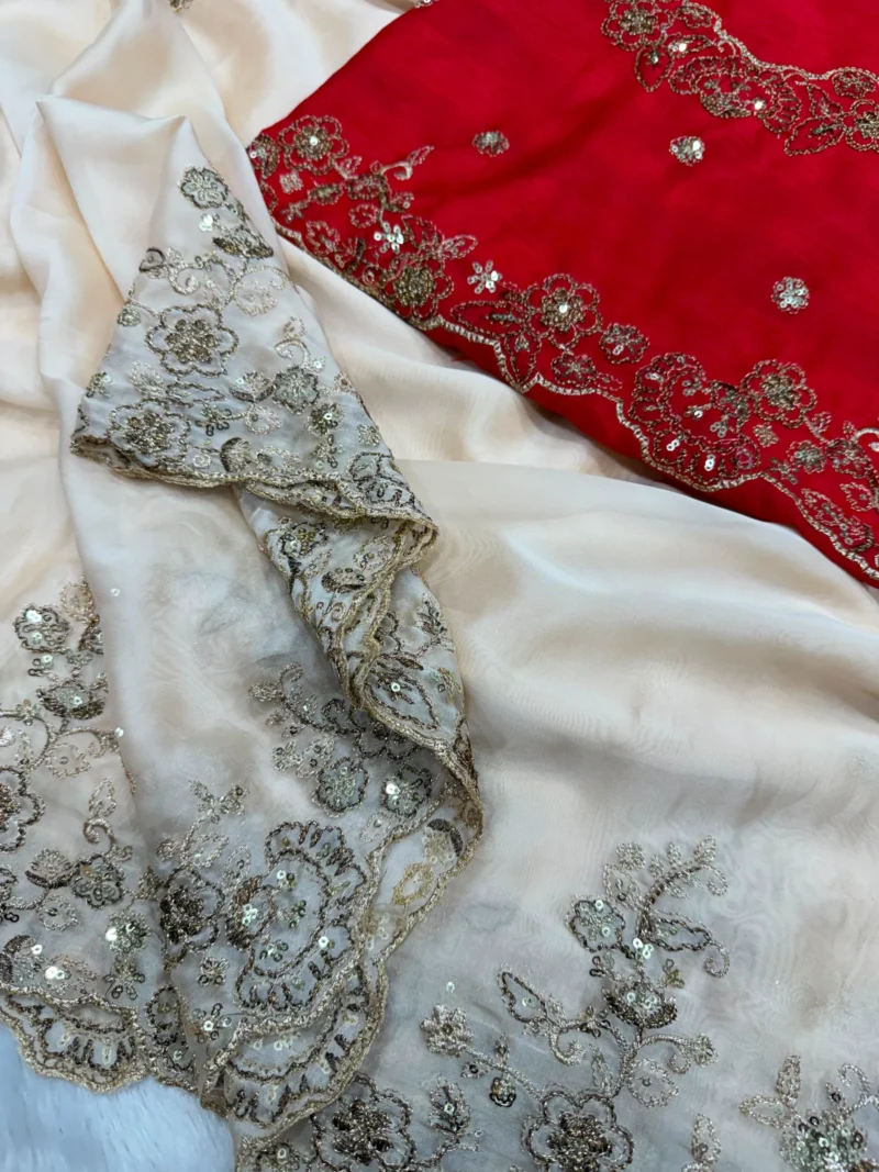 Rashmika Mandanna Inspired Bollywood Style Rangoli Silk Designer Saree close work