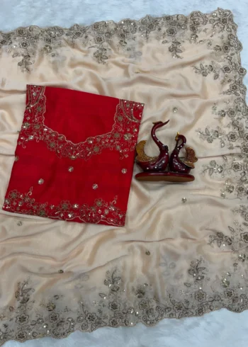 Rashmika Mandanna Inspired Bollywood Style Rangoli Silk Designer Saree close work