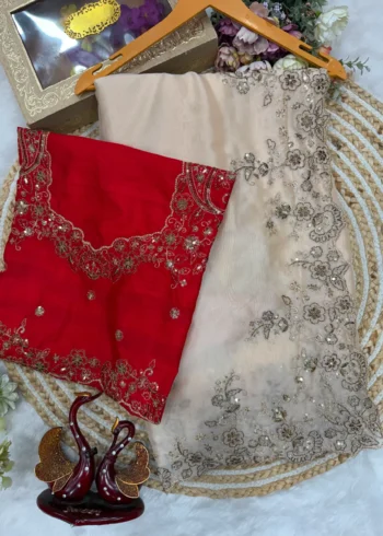 Rashmika Mandanna Inspired Bollywood Style Rangoli Silk Designer Saree live image