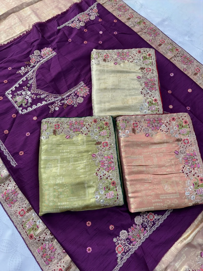 Beige Royal Hathi Pure Kanjivaram Silk Heavy Embroidered Bridal Saree real colours