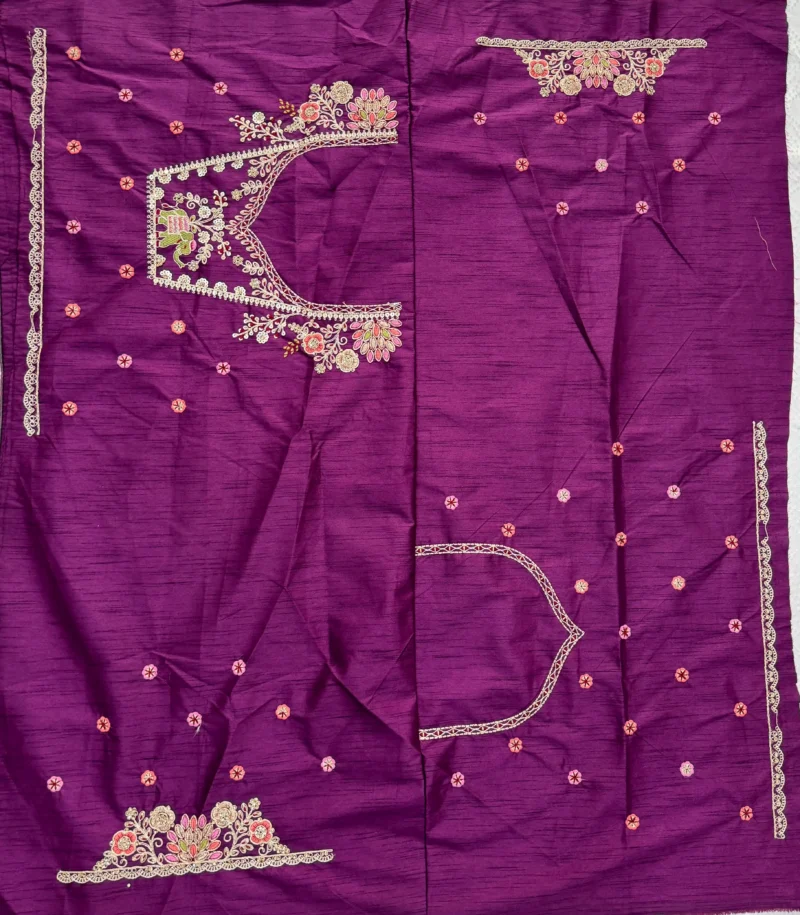 Royal Hathi Pure Kanjivaram Silk Heavy Embroidered Bridal Saree Blouse embroidery