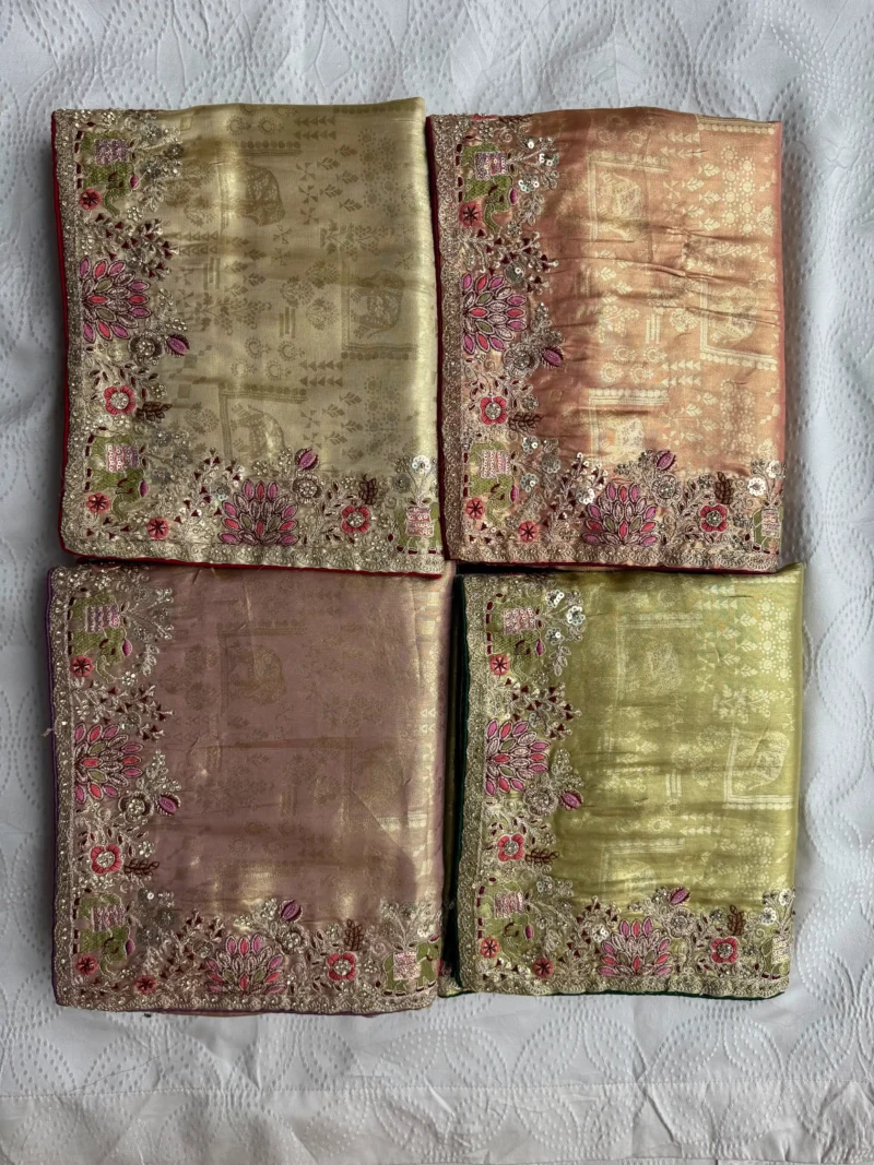 Royal Hathi Pure Kanjivaram Silk Heavy Embroidered Bridal Saree All Colours