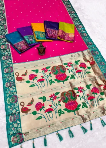 Soft Silk Paithani Wedding Saree with Zari Butti All colours