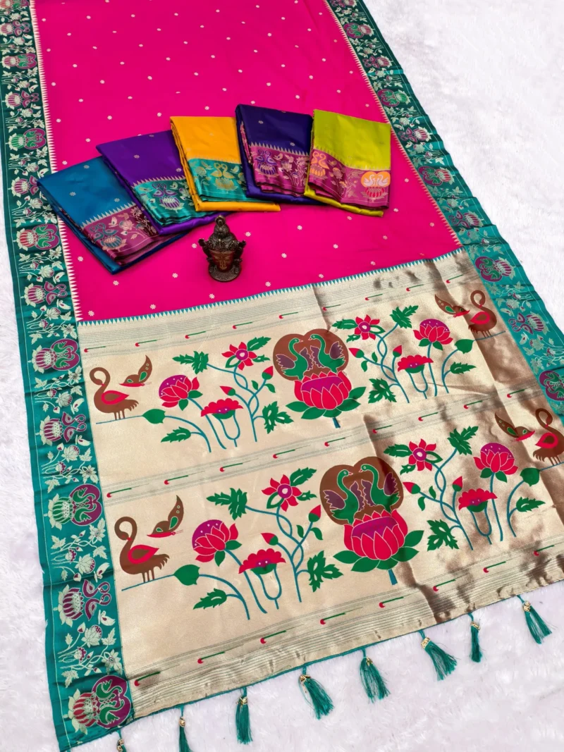 Soft Silk Paithani Wedding Saree with Zari Butti All colours