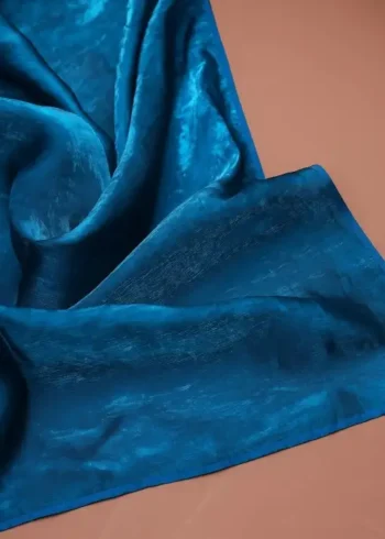 Blue Fendi Satin Silk Plain Saree for Party and Farewell Wear live