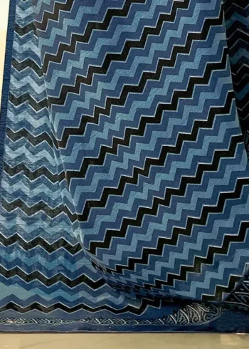 White Linen Cotton Saree with Elegant Printed Design pallu