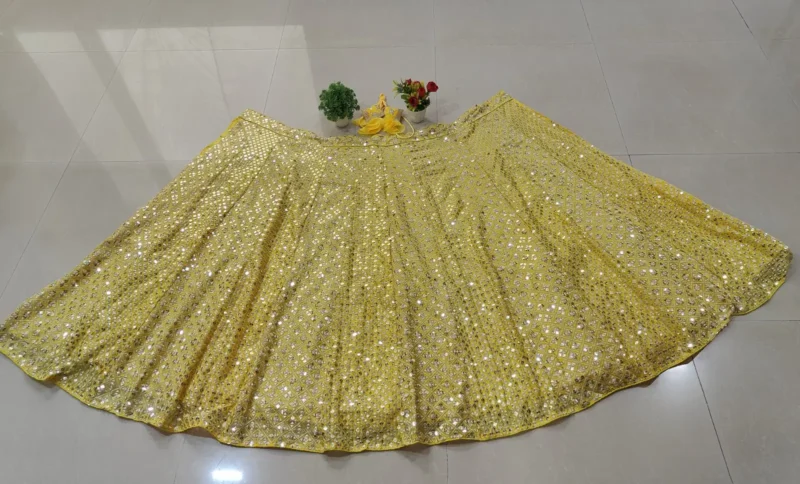 Yellow Zari Sequin Embroidered Haldi Lehenga Choli open image