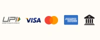 Accepted payment methods: UPI, Visa, Mastercard, Bank Transfer, American Express